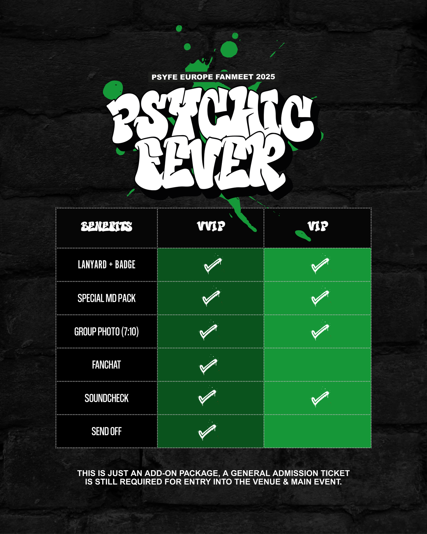 PSYCHIC FEVER 1ST EUROPE FANMEET TOUR - BERLIN BENEFIT PACKAGES