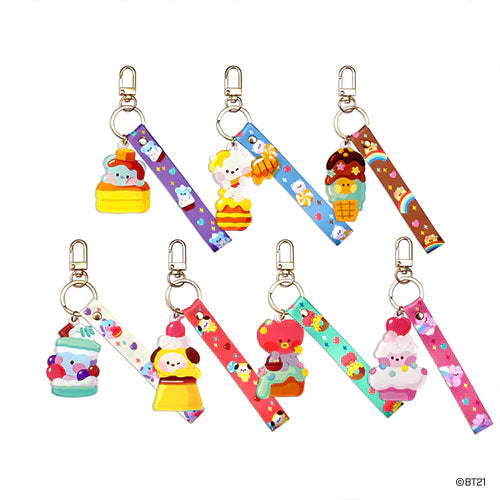 BT21 ACRYLIC STRAP KEYRING SWEETIE